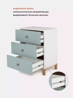 Комод RANT "BAMBOO" 64см 3 ящ. (арт.111) Light Green Коллекция White