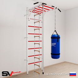 Шведская стенка Sv Sport усиленная 6341 (Турник рукоход/Канат/Лестница/Цепь/Мешок 15кг)