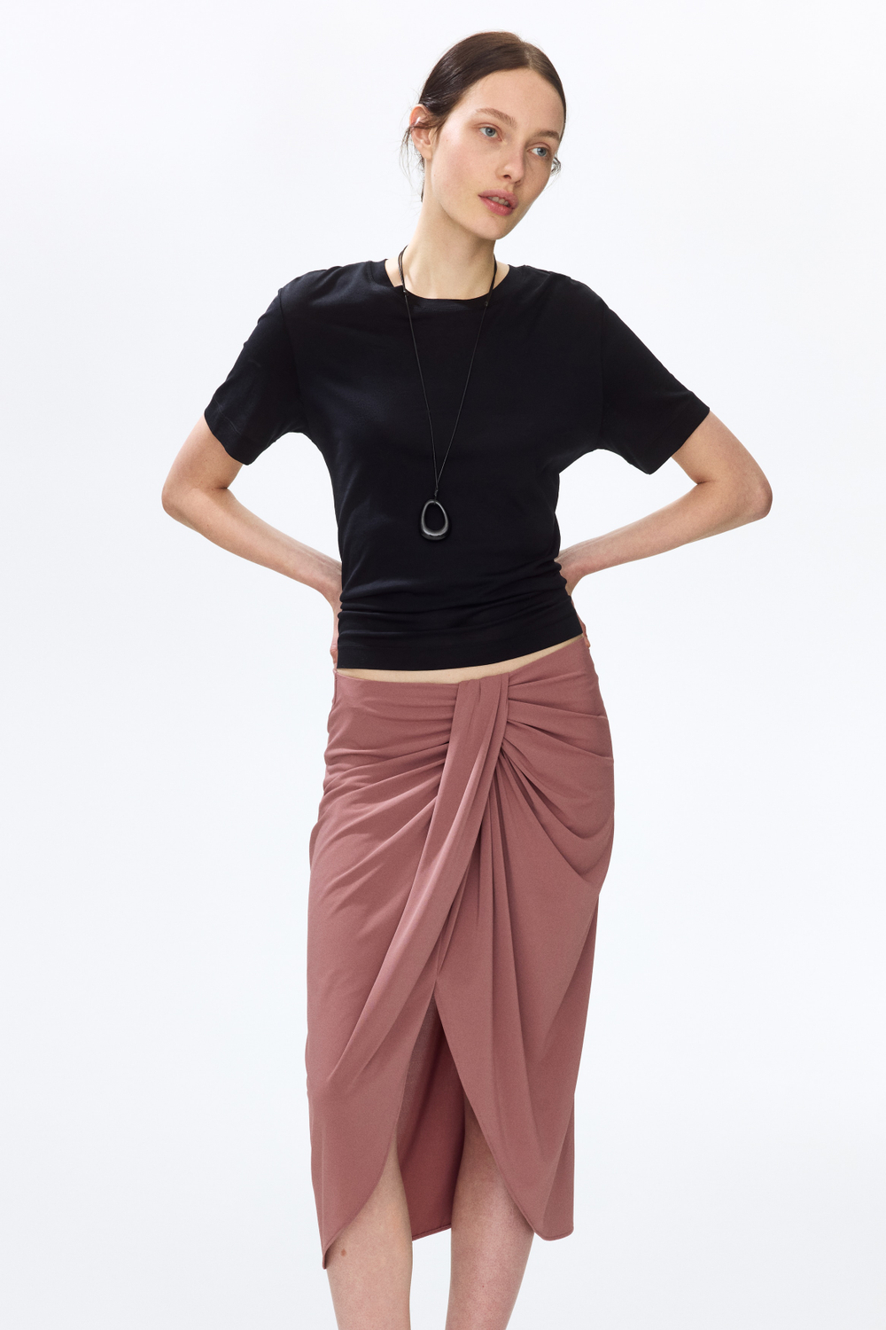 Драпированная юбка из джерси - H&M