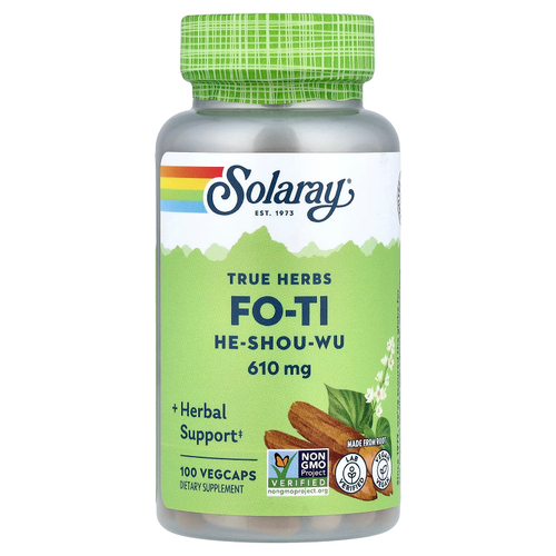Solaray, True Herbs, Fo-Ti He-Shou-Wu, 610 мг, 100 растительных капсул