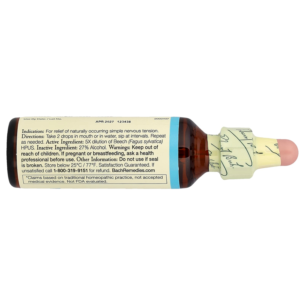Bach, Original Flower Remedies, бук, 20 мл