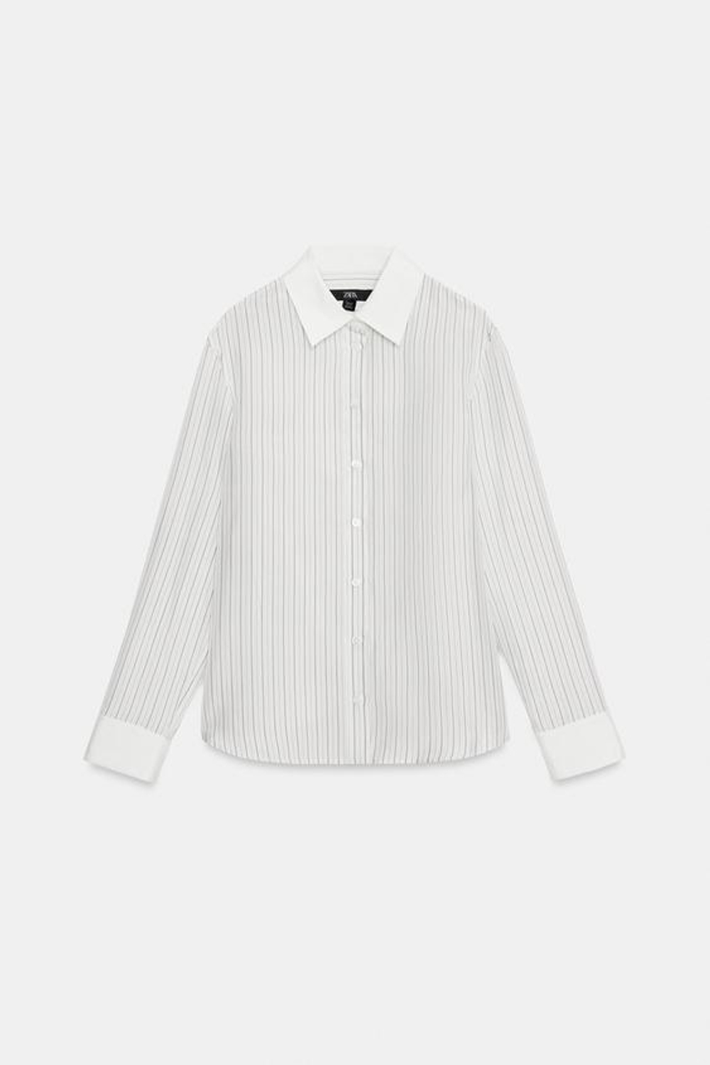 ZARA РУБАШКА В ПОЛОСКУ ИЗ 100% ШЕЛКА — ZW COLLECTION, ЭКРЮ/ЧЕРНЫЙ