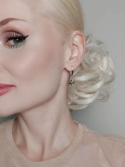 Серьги-подвески Миражи с зеленым кубиком Swarovski