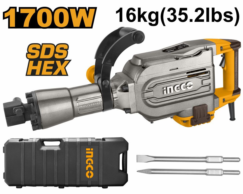 Отбойный молоток 1700Вт HEX 45Дж INGCO PDB17008 INDUSTRIAL