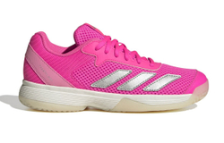 Детские Кроссовки теннисные Adidas Courtflash Tennis K - ярко-розовый/серебристый металлик/нежно-розовый