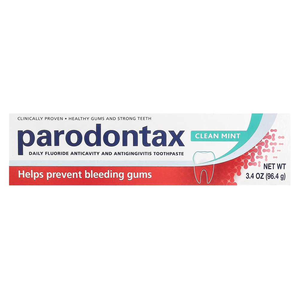 Parodontax, Ежедневная зубная паста с фтором от кариеса и десен, чистая мята, 96,4 г (3,4 унции)