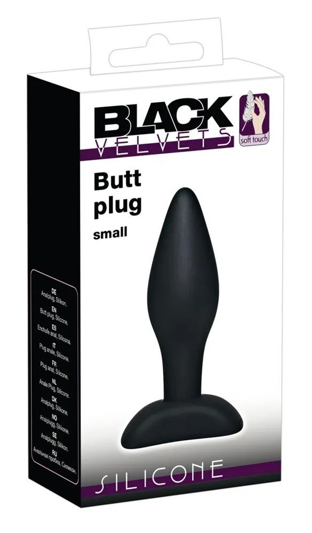 Чёрный анальный стимулятор Silicone Butt Plug Small - 9 см. (Цвет: черный)