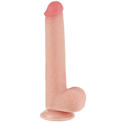 Телесный фаллоимитатор 9 Sliding Skin Dual Layer Dong - 22 см. (Цвет: телесный)