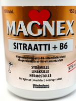 Magnex Sitraatti + B6, 100 таблеток,  цитрат магния 153 г (Из Финляндии)