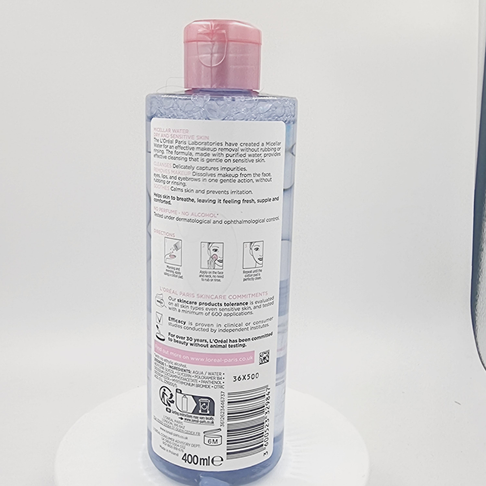 Мицеллярная вода для сухой и чувствительной кожи, Micellar Water Cleanser Sensitive Skin, 400 мл (Франция)