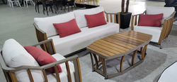 Комплект Storm Seating Set. Диван + 2 Кресла + Стол. Алюминий, ироко. Поставка 45 дней.
