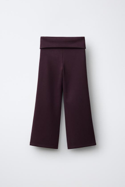 ZARA СПОРТИВНЫЕ БРЮКИ WIDE LEG, БАКЛАЖАННЫЙ