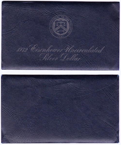 1 доллар 1972 (S) США Эйзенхауэр (лунный) с жетоном UNC (в родном конверте)