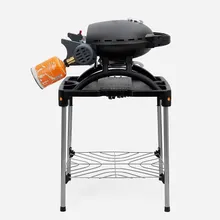 Портативный газовый гриль O-GRILL 500MT bicolor black-red + адаптер А, 1 горелка