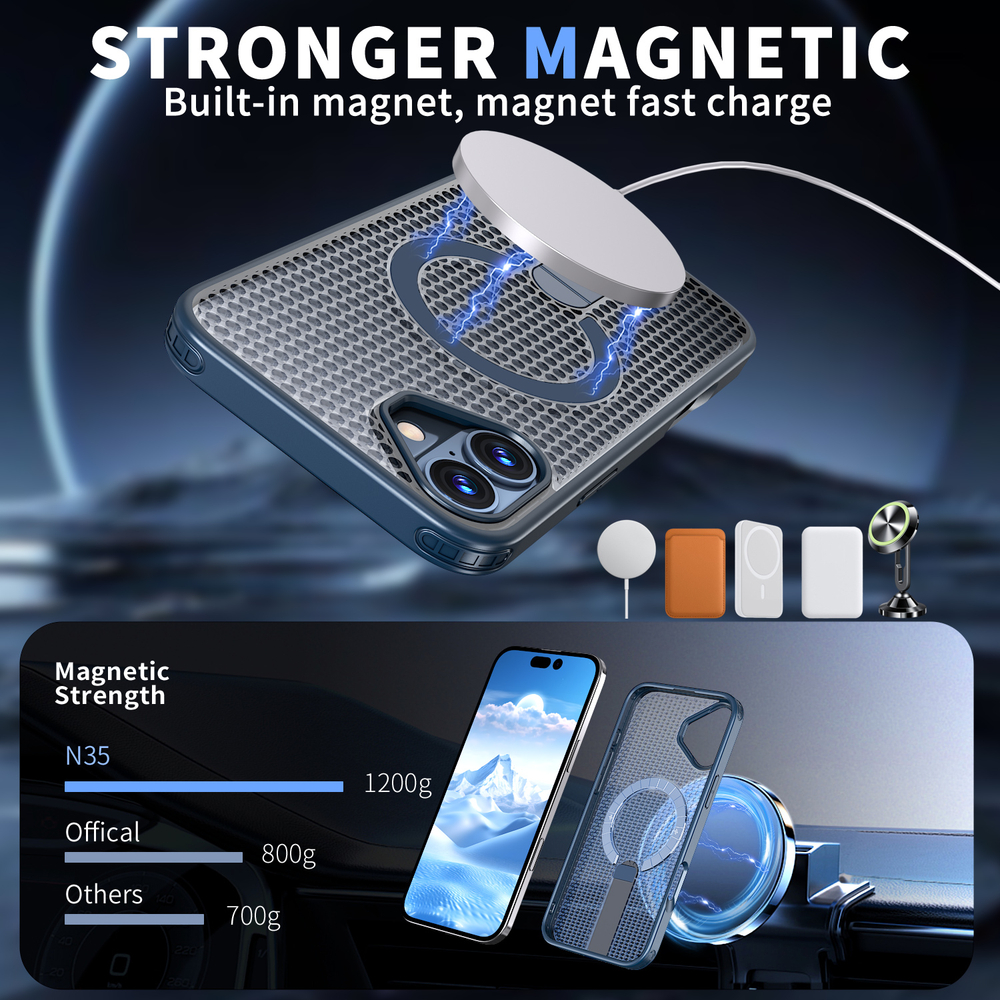 Прозрачный чехол Mesh Pro Magnetic Case для iPhone 16