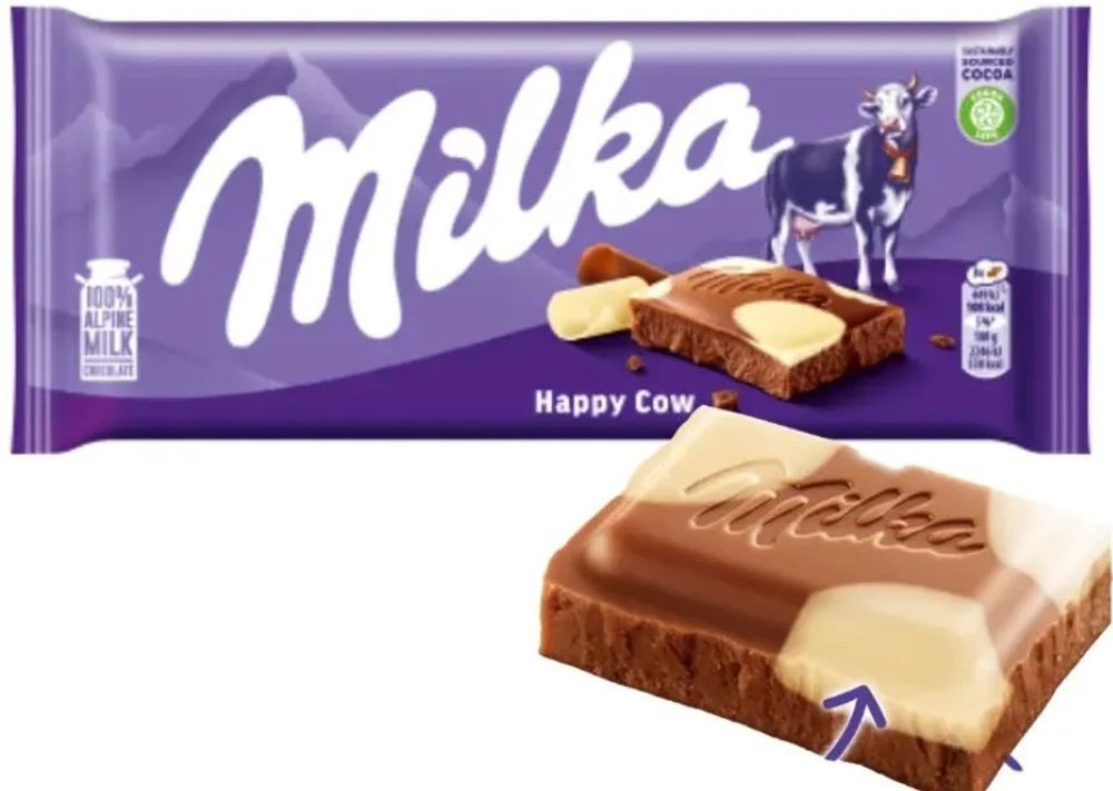 MILKA шок плитка  90гр Happy Cow (Милка Хеппи Коу) (24)