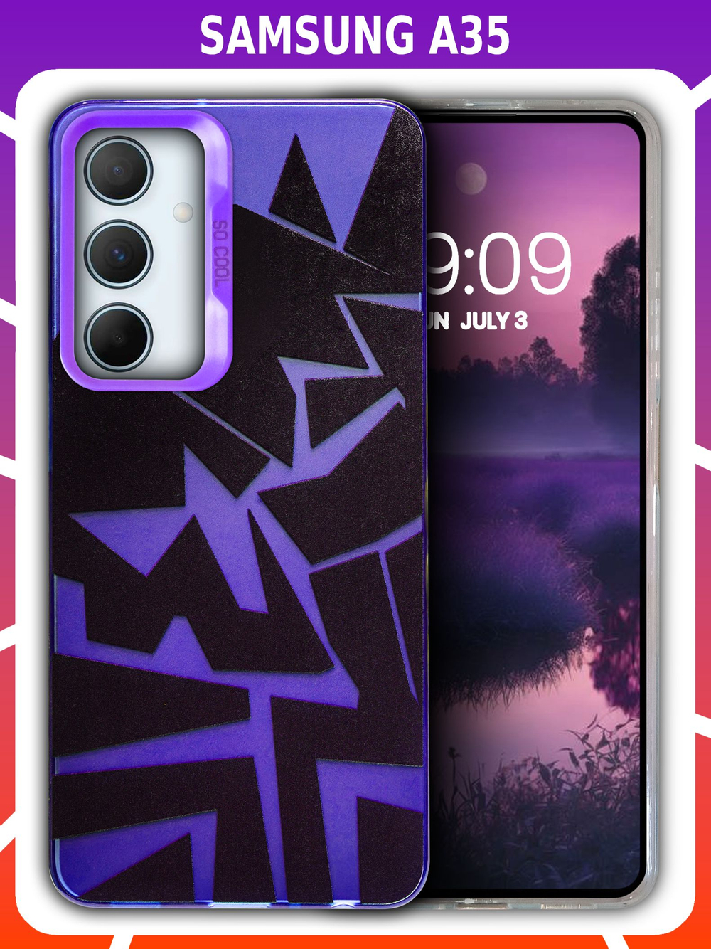 Дизайнерский чехол из пластика для SAMSUNG GALAXY A35 с усиленной защитой камеры и глянцем