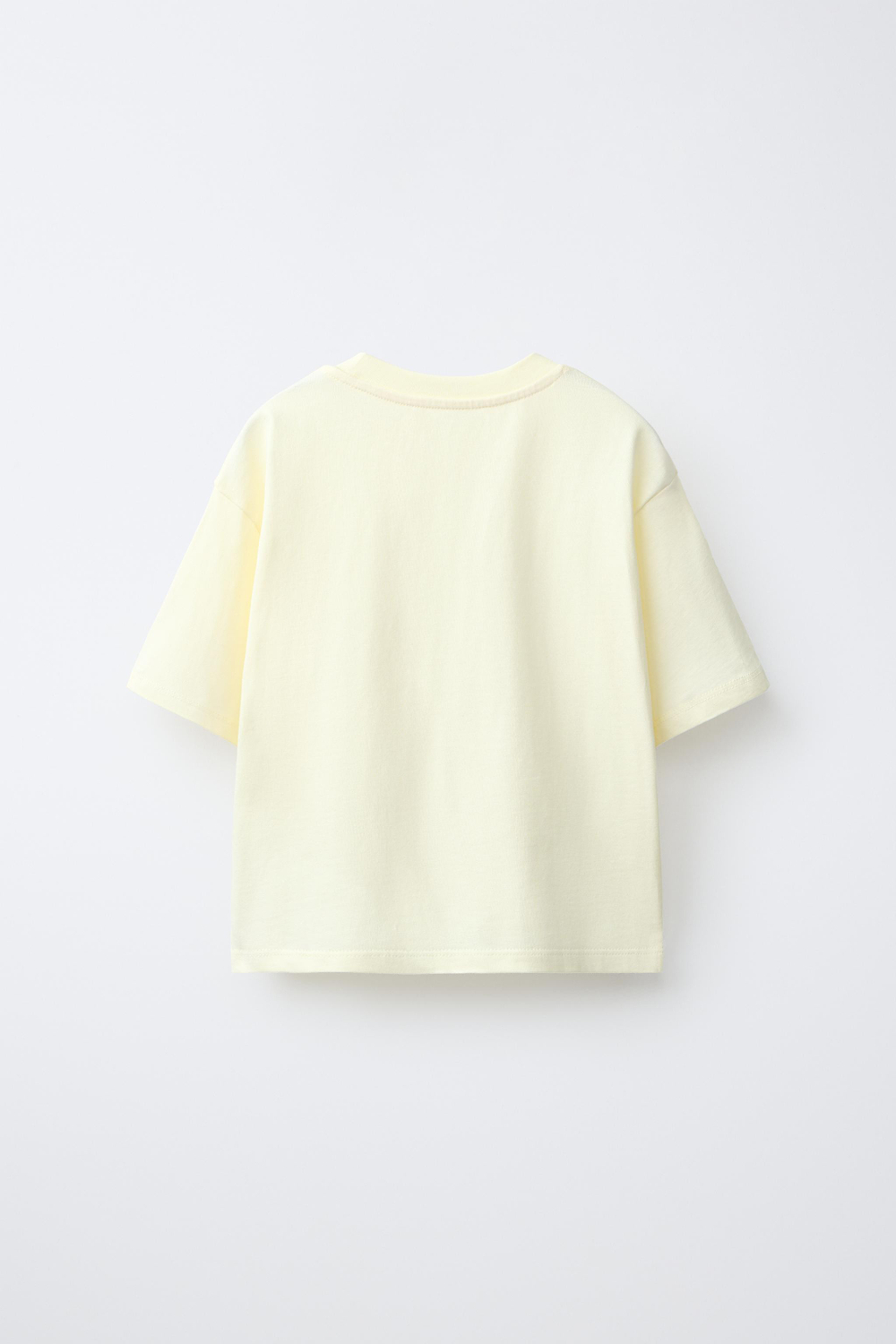 ZARA ФУТБОЛКА С НАШИВКОЙ В КЛЕТКУ ВИШИ, ЖЕЛТЫЙ