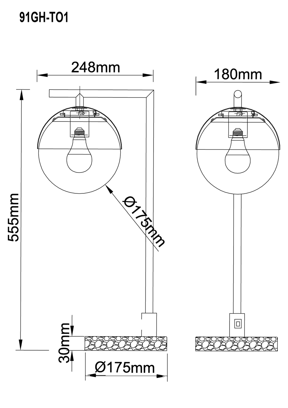 Лампа настольная Garda Decor 91GH-T01