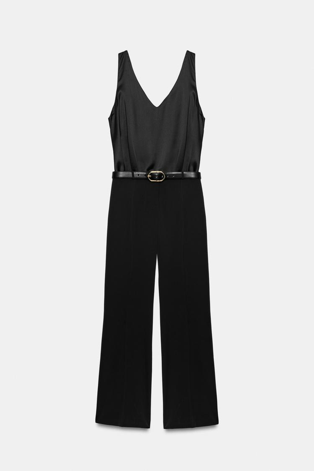 ZARA КОМБИНЕЗОН С РЕМНЕМ, ЧЕРНЫЙ