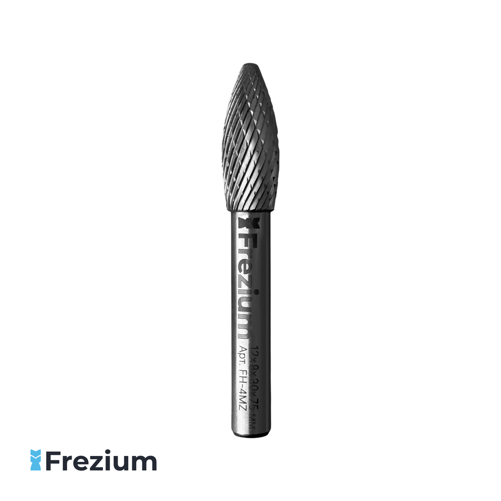 Борфреза твердосплавная по металлу "Frezium" 12x8x30x75; FH-4MZ Борфреза твердосплавная по металлу "Frezium" 12x8x30x75; FH-4MZ