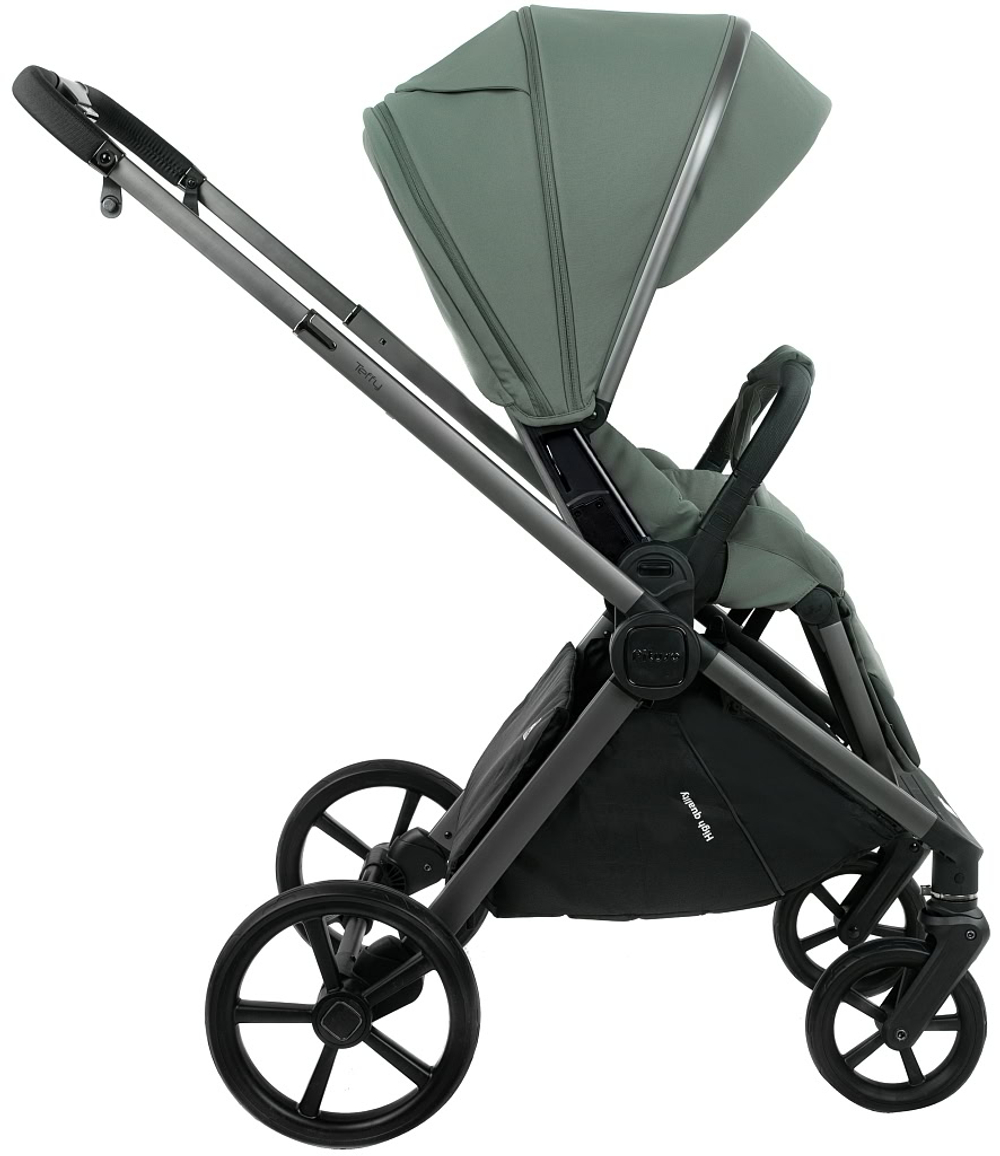 Детская коляска Pituso Teffy 3 в 1 с автокреслом Santiso Pro Black Sage Green/Graphite