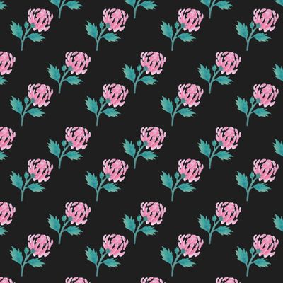 Buy black flower fabric peonies