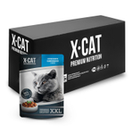 Консервы X-CAT XXL для кошек ассорти из морепродуктов в соусе 85 г