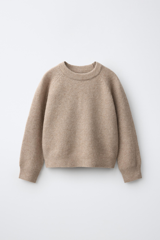 ZARA ОДНОТОННЫЙ СВИТЕР, РЫЖЕВАТО-КОРИЧНЕВЫЙ