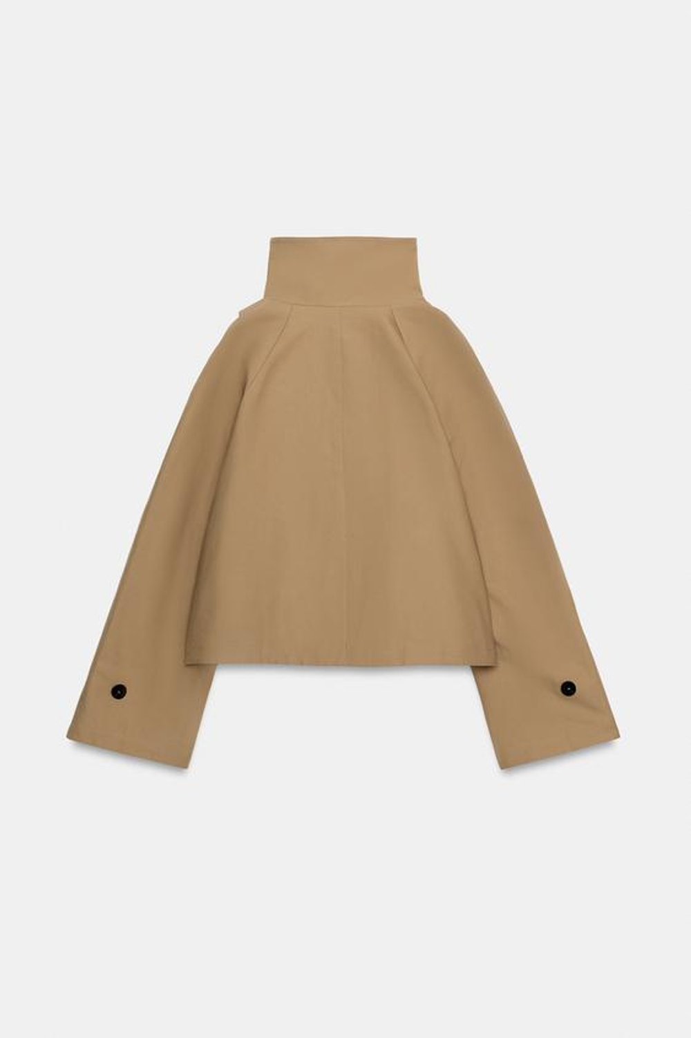 ZARA КОРОТКИЙ ТРЕНЧ С ВЫСОКИМ ВОРОТНИКОМ — ZW COLLECTION, БЕЖЕВЫЙ