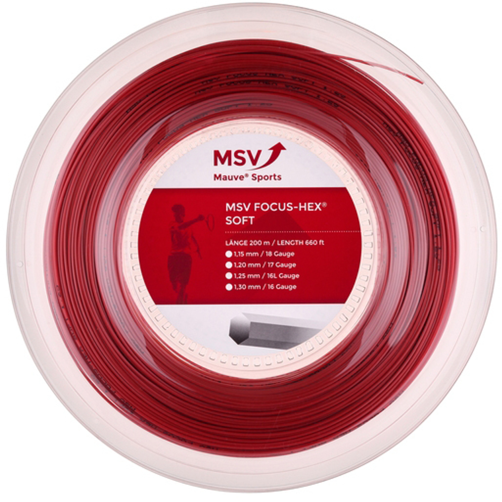 Теннисные струны MSV Focus Hex Soft (200 m) - красный