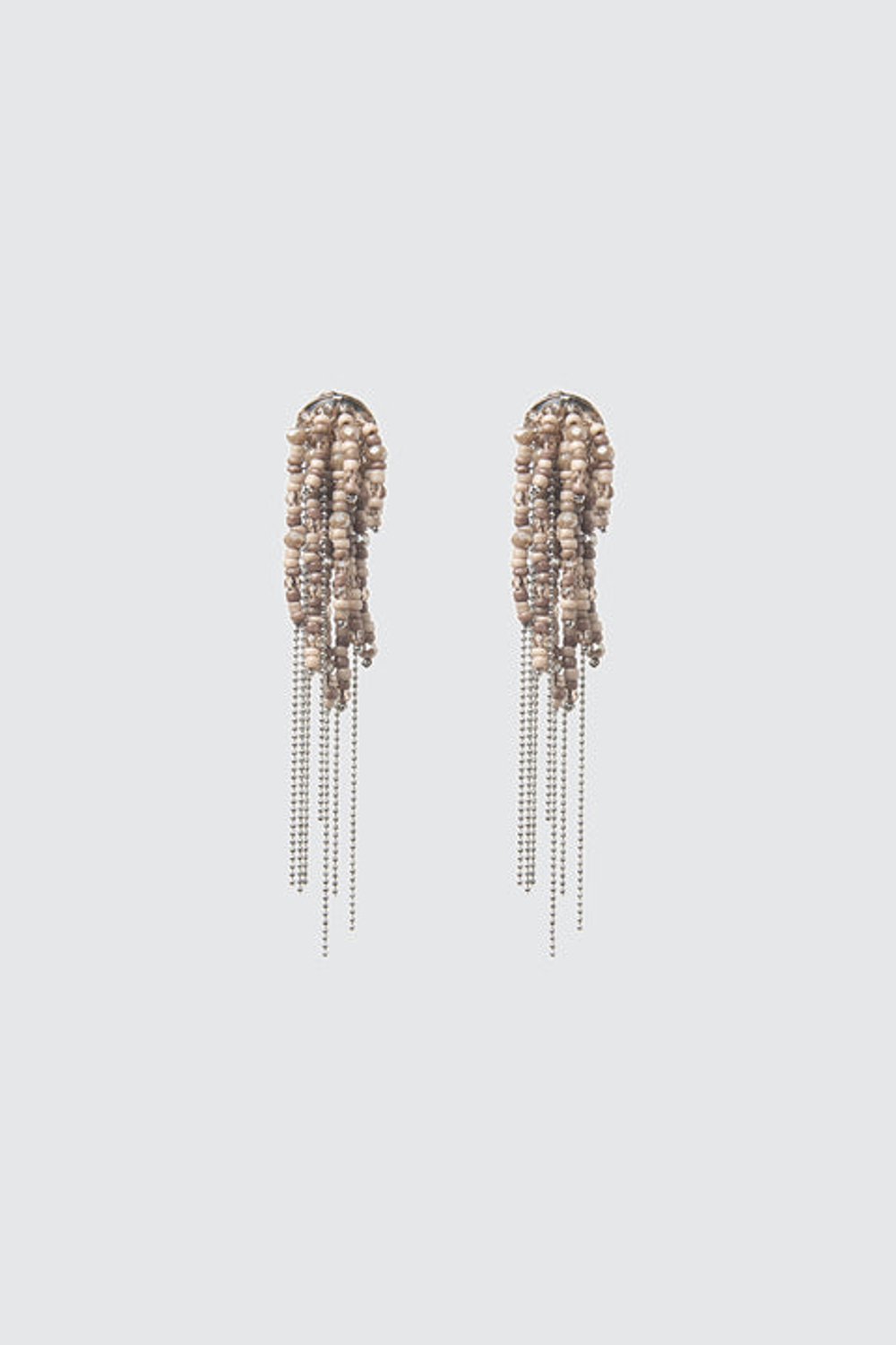 Серьги- клипсы PESERICO из стеклянных микробусин и хрусталя