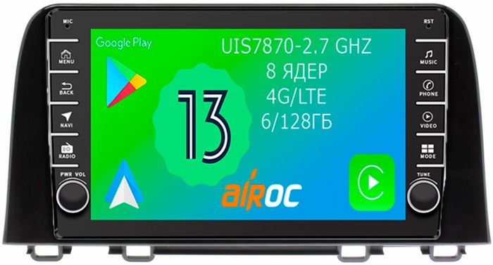 Магнитола для Honda CR-V 2017+ - Airoc AB-1914 (кнопки и крутилки), Android 13, Быстрая, SIM-слот, CarPlay