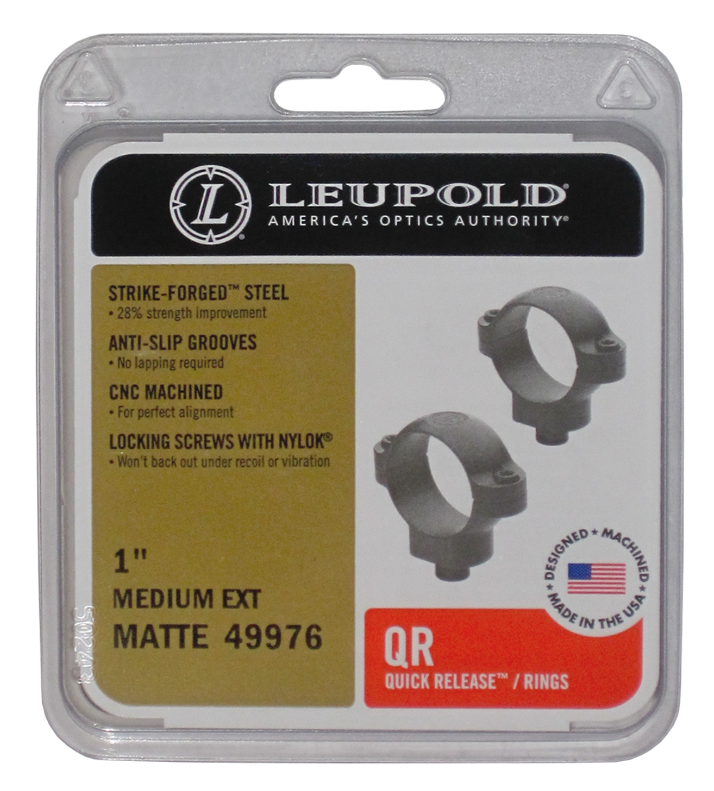 Кольца Leupold QR быстросъемные с выносом (extension) для основания Quick Release, 25,4мм, средние, сталь, матовые