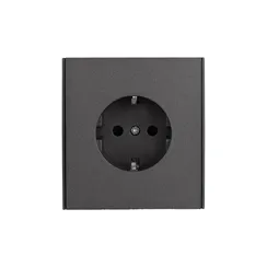 Розетка с заземлением и защитными шторками KRANZ Miele Strong Графит KR-78-0701-6