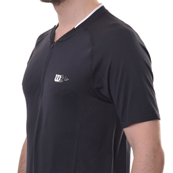 Мужское теннисное поло Wilson Players Seamless Zip Henley 2.0 - black