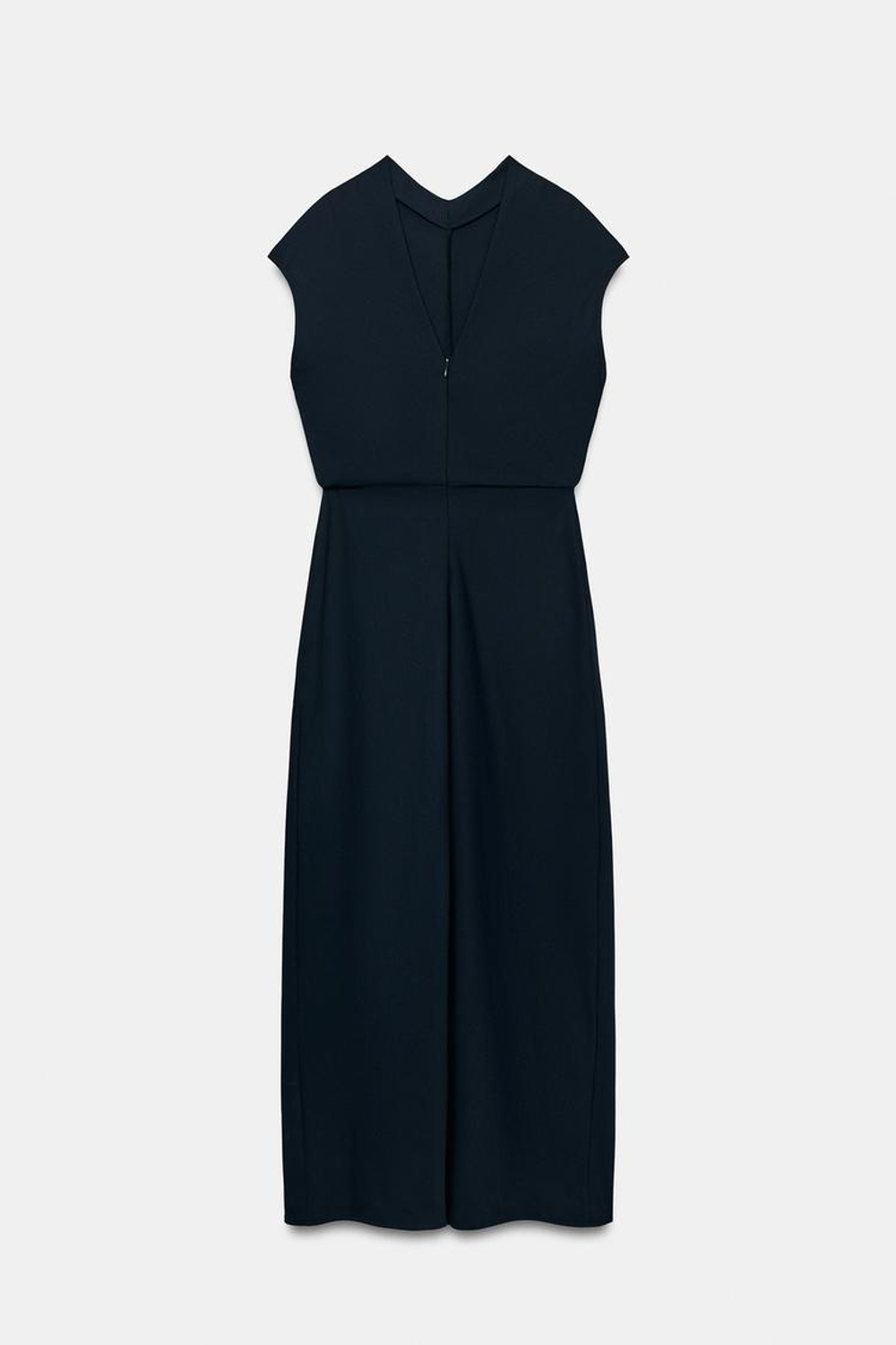 ZARA ПРИТАЛЕННОЕ ПЛАТЬЕ МИДИ, СИНИЙ