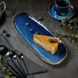 Блюдо овальное 34,6*14,8 см h2,8 см Aqua Blue P.L. Proff Cuisine [1]