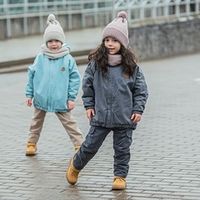 Куртка демисезонная оверсайз на меху "Графит"
