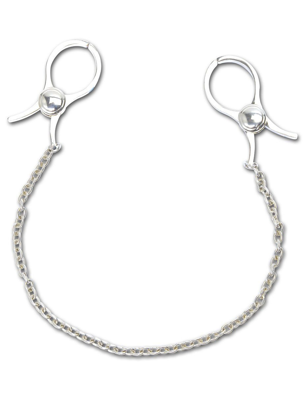 Металические зажимы на соски NIPPLE C-CLAMPS с цепью (Цвет: серебро)