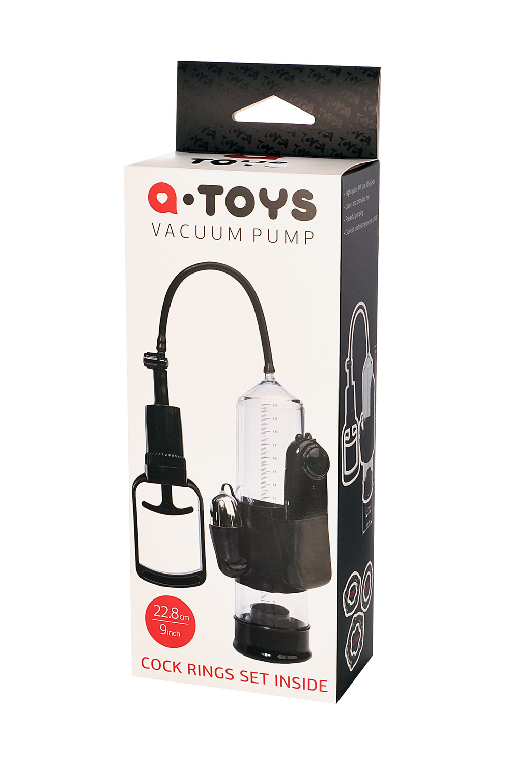 Помпа для пениса A-Toys by TOYFA Coal с вибрацией, PVC, чёрный, 22,8 см
