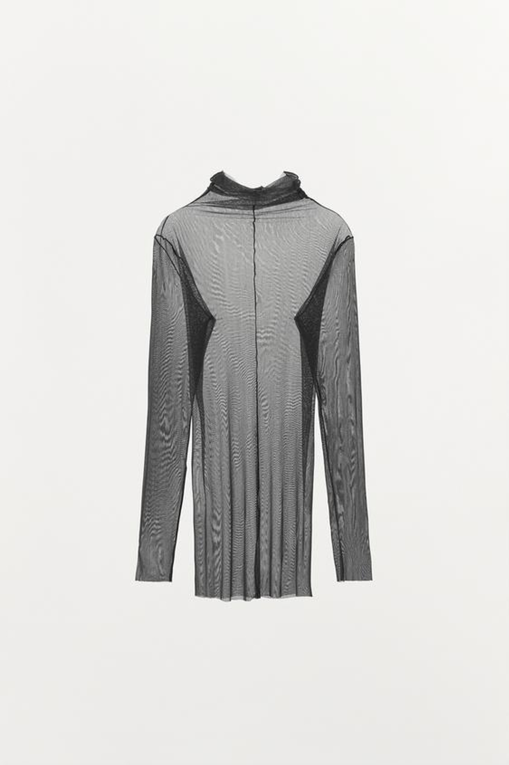 ZARA ТОП С ВОРОТНИКОМ-СТОЙКОЙ И 100% ШЕЛКОМ, СЕРЫЙ