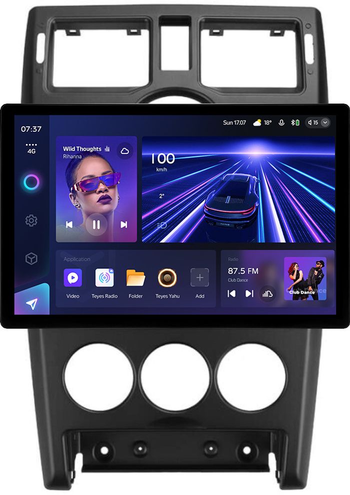 Магнитола для Lada Priora 2007-2013 (рамка черная тип 1) - Teyes CC3-2K монитор 13" 2K QLED, Android 10, Быстрая, 4G SIM-слот, CarPlay