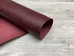 Кожа Capra Crocco Bordo бордовая