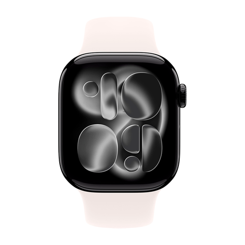 Умные часы Apple Watch Series 11 GPS, 42mm, Jet Black Aluminium Case with Light Blush Sport Band, S/M