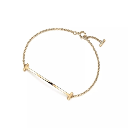 Браслет из жёлтого золота 18k, Tiffany smile 💠В наличии