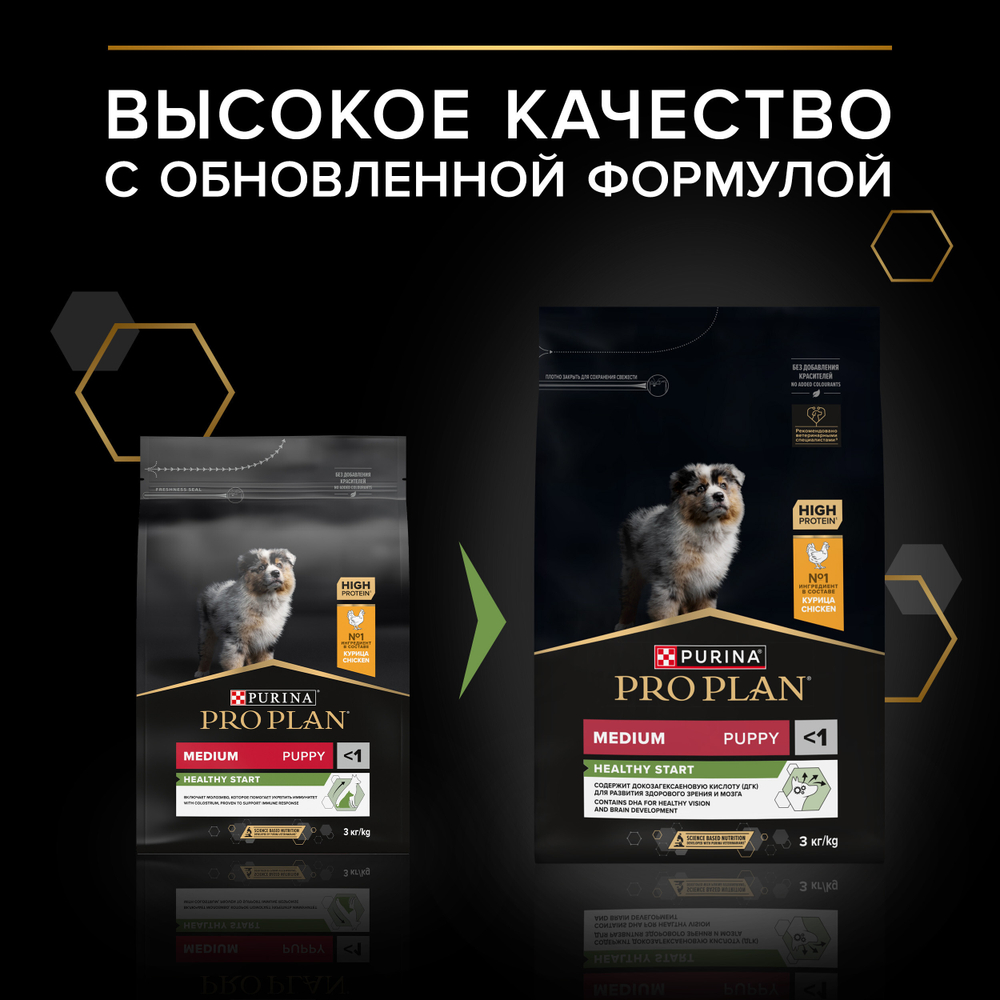 Сухой корм PRO PLAN HEALTHY Start для щенков средних пород с курицей 3 кг