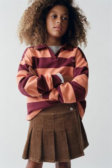 ZARA ВЕЛЬВЕТОВАЯ ЮБКА В СКЛАДКУ, МЯГКИЙ КАШТАНОВЫЙ