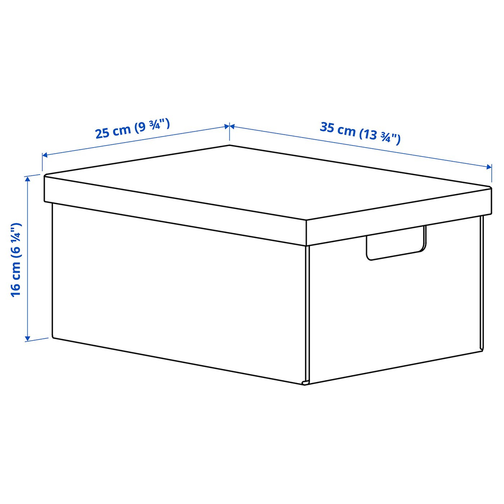 IKEA FJÄDERHARV  (ИКЕА ФЙЭДЕРХАРВ)  -  Коробка с крышкой - антрацит 25x35x16 см