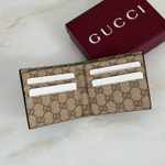 Мужское портмоне Gucci с песочной отделкой GG — тёмно-коричневое — фото 4